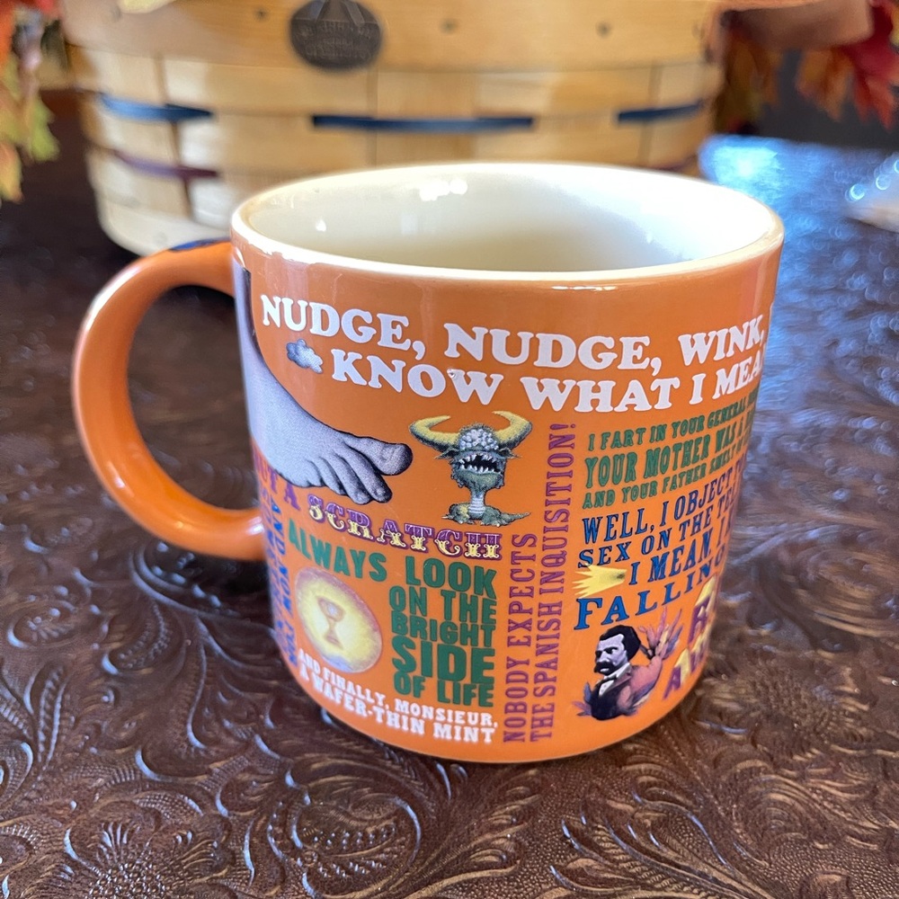 Monty Python 2013 Unemployed Philosophers Guild Coffee Mug Quotes 12 Oz Orange